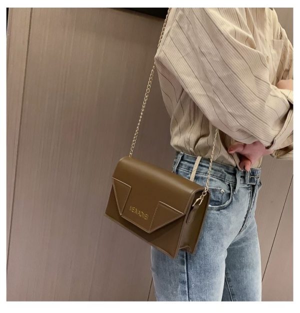 PU Leather Single Shoulder Bag Ladies Handbag (Color: Deep Brown Size: OneSize) - Image 5