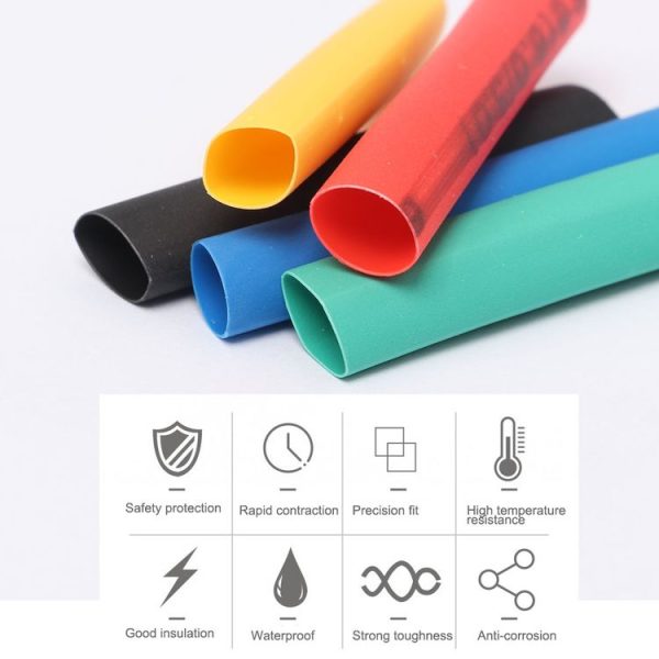 140 PCS / Box Waterproof High Toughness Oxidation Resistance Seal Heat-shrinkable Butt Wire Tube, Random Color Delivery - Image 5